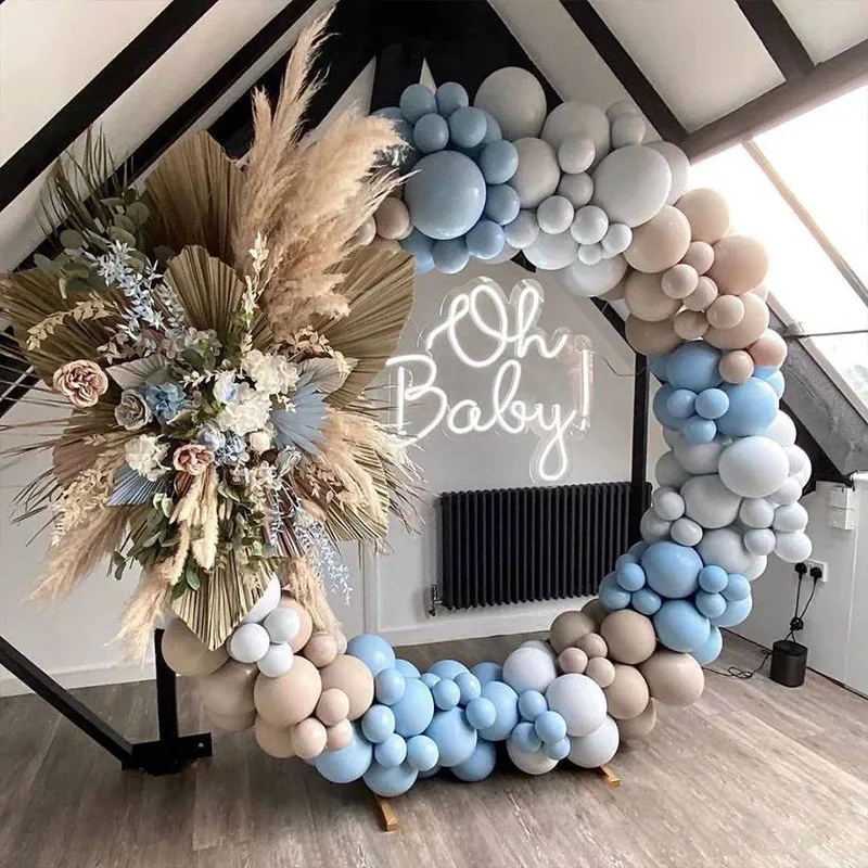 Metal Round Iron Arch Wedding Decoration Gold Backdrop Stand Wedding Arch Birthday Party Decor Artificial Flower Balloon Stand