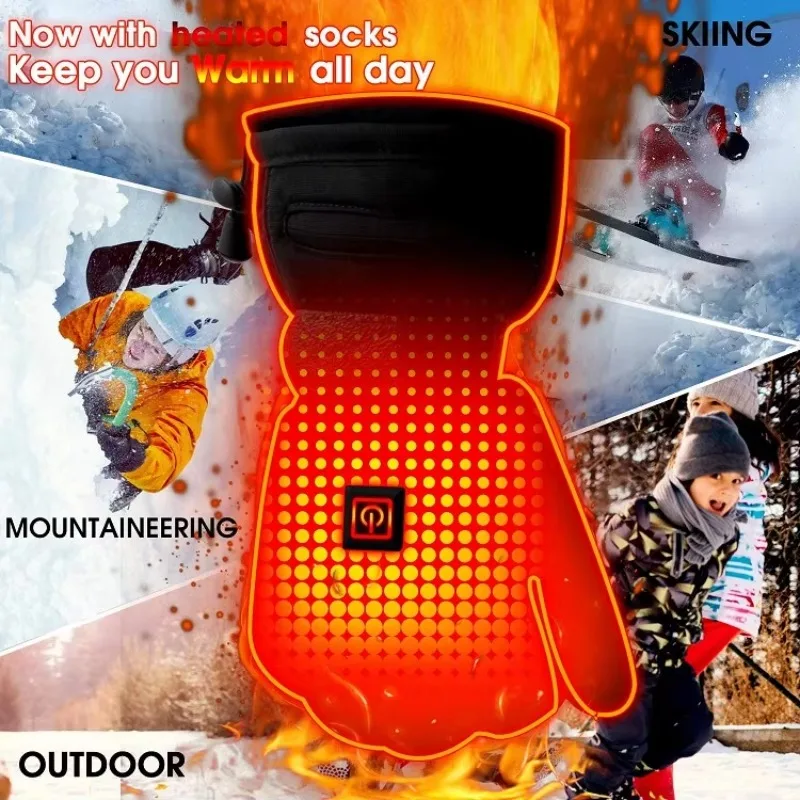 

2026Wholesale Customized Women Men Electric Rechargeable Battery Powered Outdoor Sports Heated Gloves for Ski Hiking