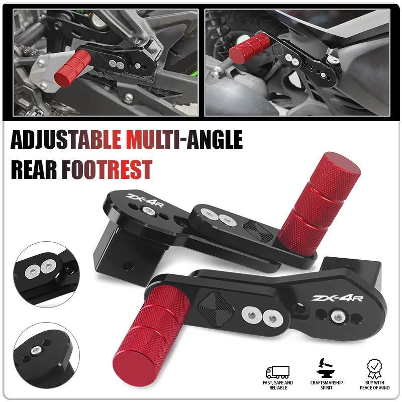 

NEW For ZX-4R ZX-4RR 23-24 Motorcycle Multi-angle Telescopic Foot Pegs Footrests Adjustable Rear Passenger Footpegs Pedals Parts