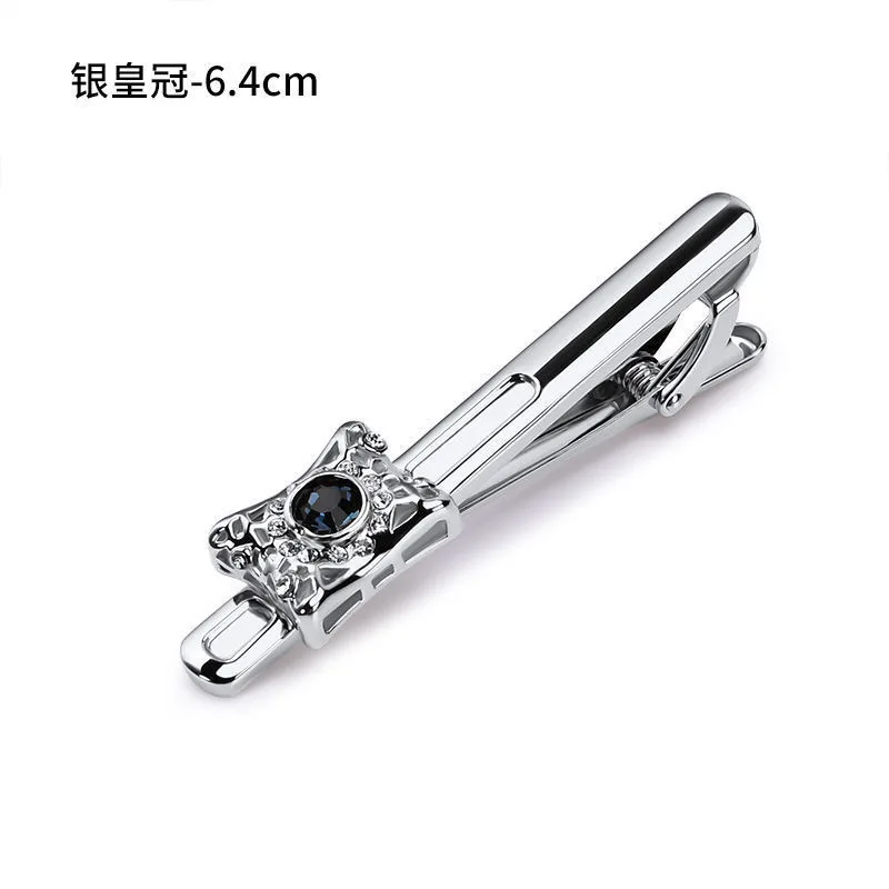 Men\'s luxury boutique crystal onyx tie clip high-grade business suit tie buckle pin men and women zirconia tie clip