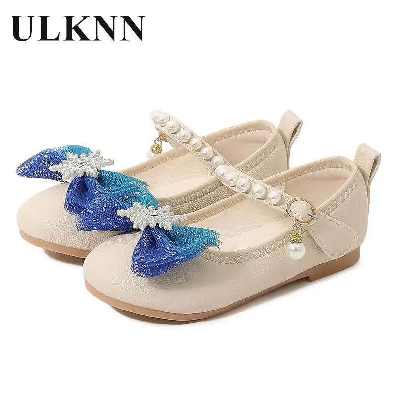 

Girl's Flat Shoes Children's Round Head Lovely Bowknot Shoes Fashion Kid's Shoes Pearl Pink Shoes Mary Janes For Girls