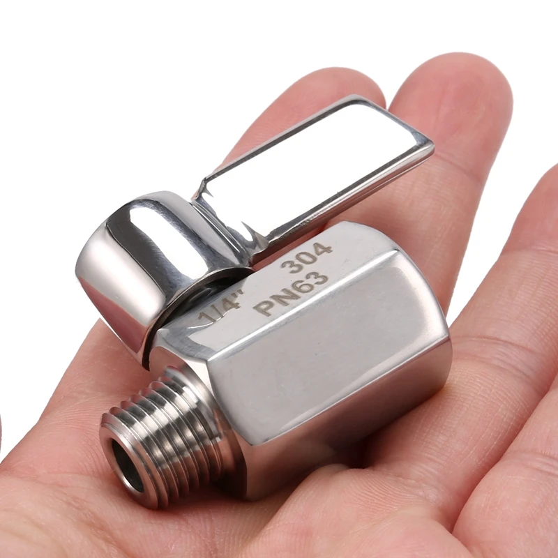 ABXF-1/4 Zoll Mini-Kugelhahn aus Edelstahl 304, NPT-Innengewinde mit NPT-X-Außengewinde, Absperrventil