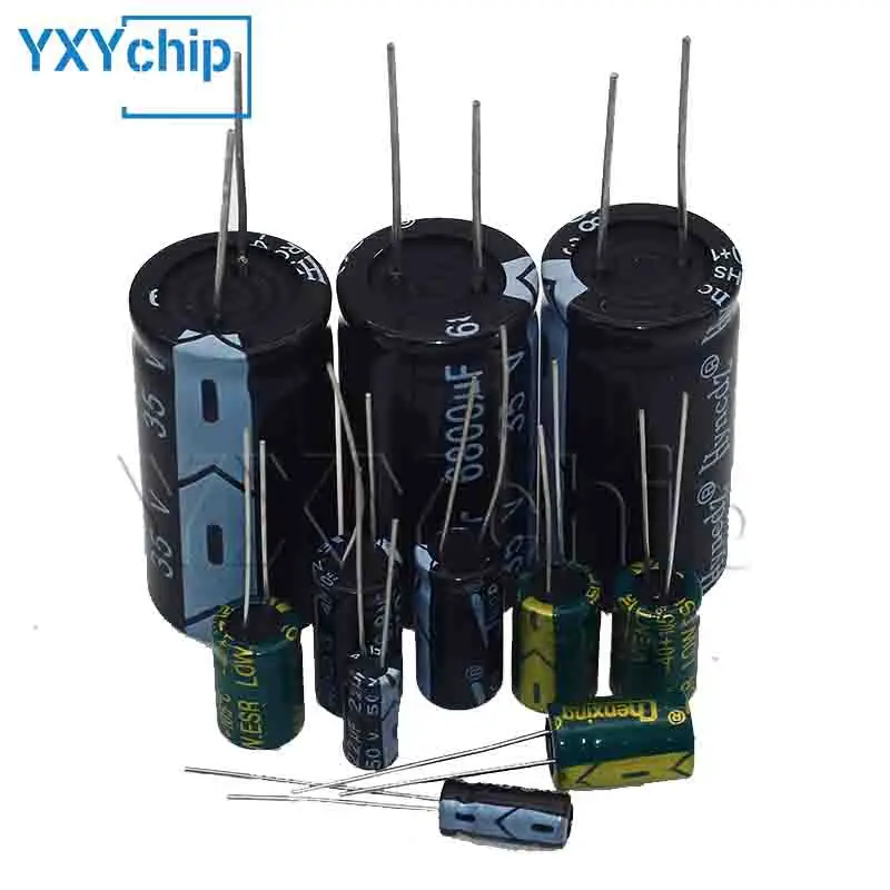 100V 160V ตัวเก็บประจุอลูมิเนียมอิเล็กโทรลีติค 1uF 2.2uF 3.3uF 4.7uF 10uF 22uF 33uF 47uF 68uF 100uF 150uF 220uF 330uF 470uF 680uF