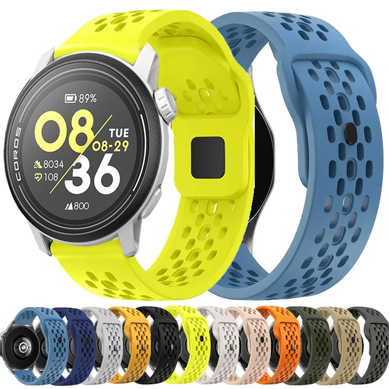 Correa de silicona transpirable de 20mm y 22mm para COROS PACE 3 2/APEX 46mm 42mm Correa deportiva para pulsera COROS APEX Pro/APEX 2 Pro