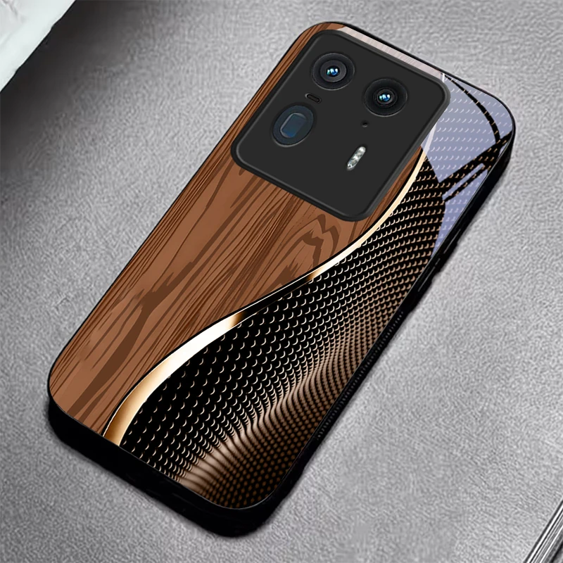 Fiber Gold Trim Black Glass Phone Case For Motorola Moto Edge 70 60 Fusion 50 Ultra 40 Neo 30 Pro 20Lite 60s 50Neo Black Cover view 4