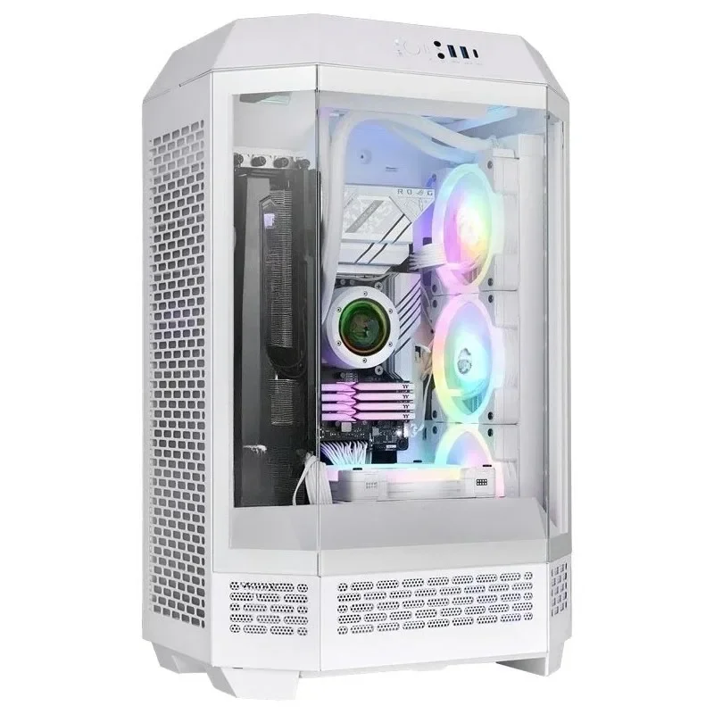 Desktop computer mini desktop host case, glass e-sports game water-cooled sea view room chassis