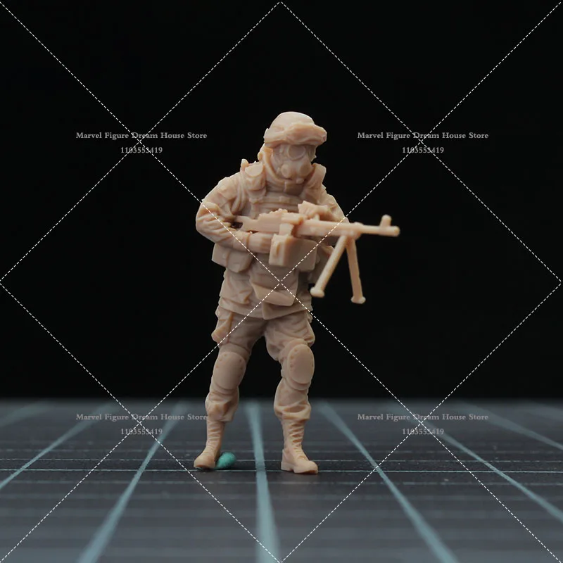 1/64 1/43 Skala 3D-Druck Harz Miniatur Szene Zubehör Puppe Weißes Modell Unpanited Russische Soldaten Mini Actionfigur
