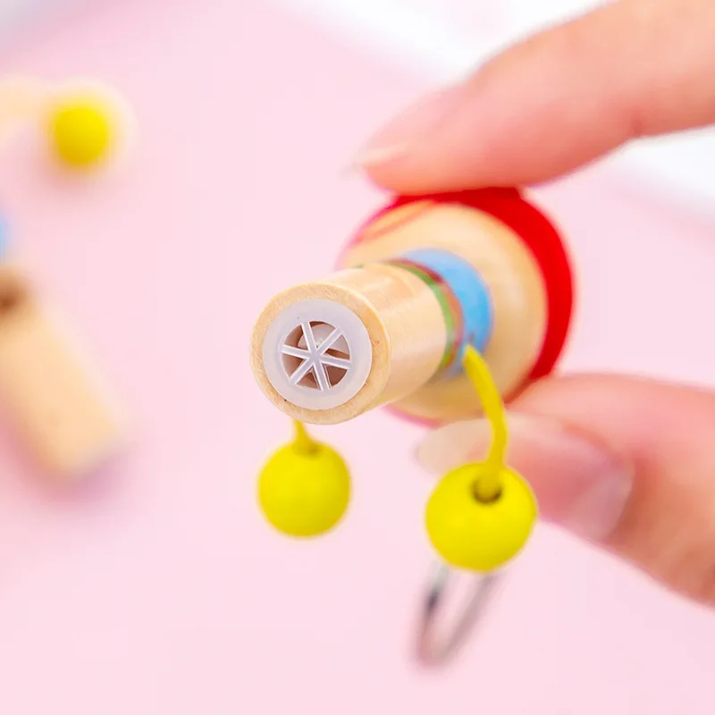 子供のための木製の笛の形をした教育玩具,木製の回転楽器,海賊スタイル,木製の内部,7cm