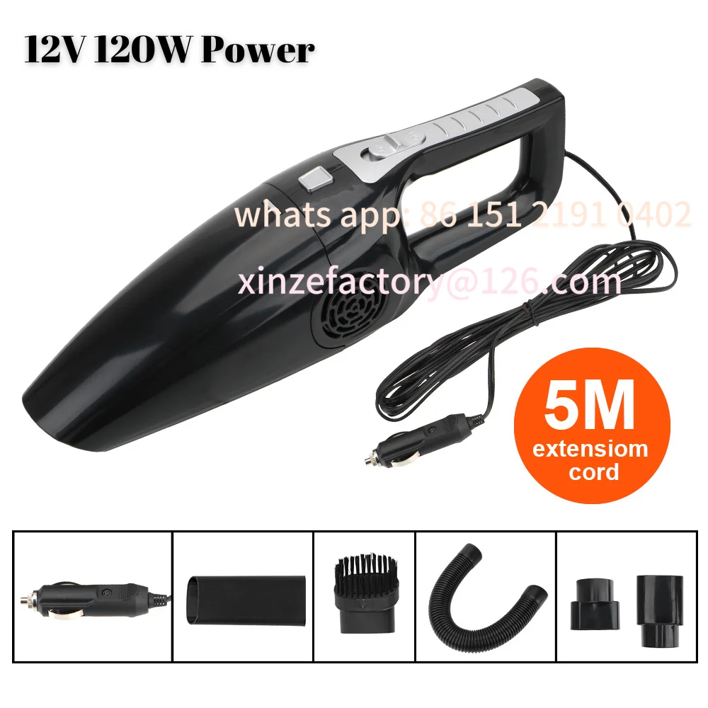 Customizable 12V 120W Car Vacuum Cleaner Portable Wet And Dry dual-use Powerful Handheld Mini Vaccum Cleaners Hig