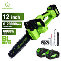 6000W 12 Inch Brushless Electric ChainSaw Cordless Battery Saw Portable Garden Woodworking Power Tool For Makita 18V Battery Pin