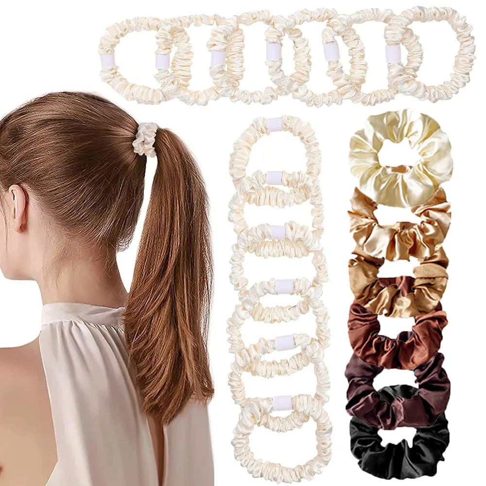 18 個黒高弾性ヘアコード女性ソリッドカラー大ソフトファッション生地弾性手作りヘアバンドヘアアクセサリー