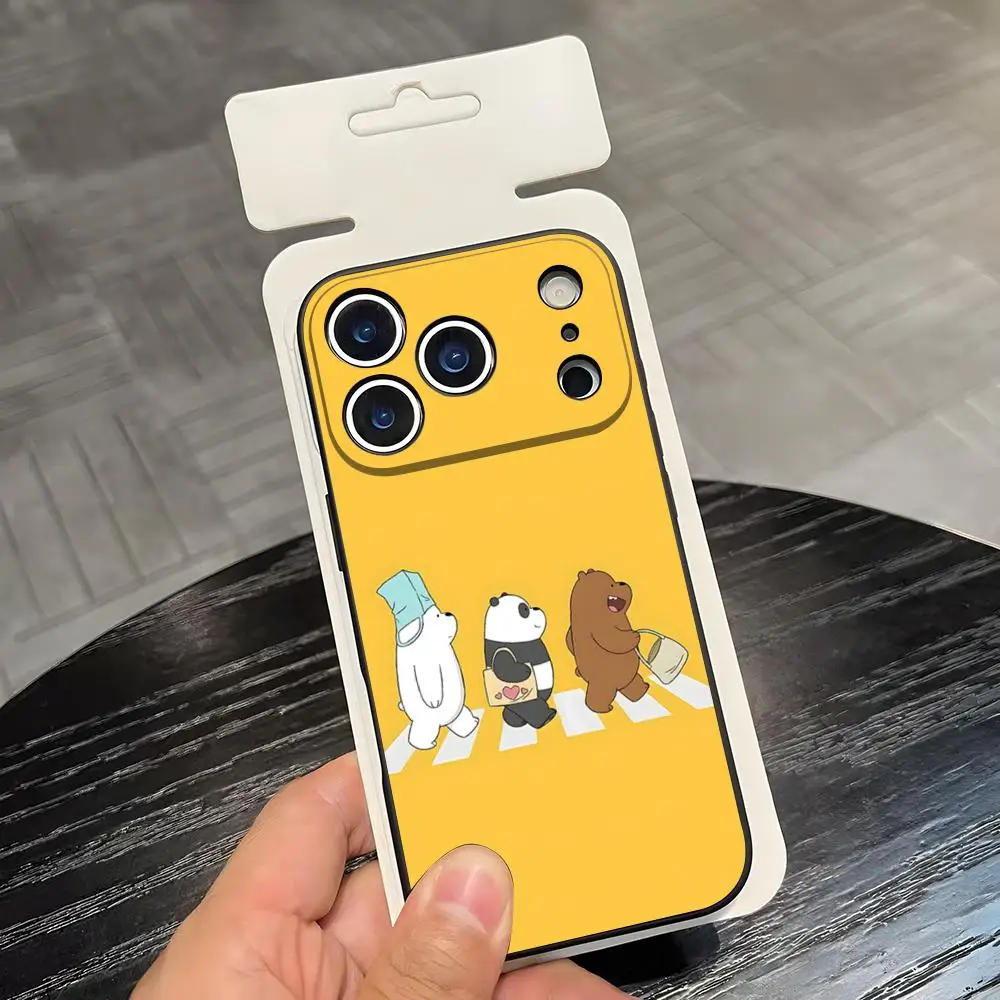 Чехол W-We-B-Barees B-Bears для iPhone 17 Air 16 E Pro Max 15 14 13 Mini 12 Pro 11 Max Plus, черный, мягкий силиконовый