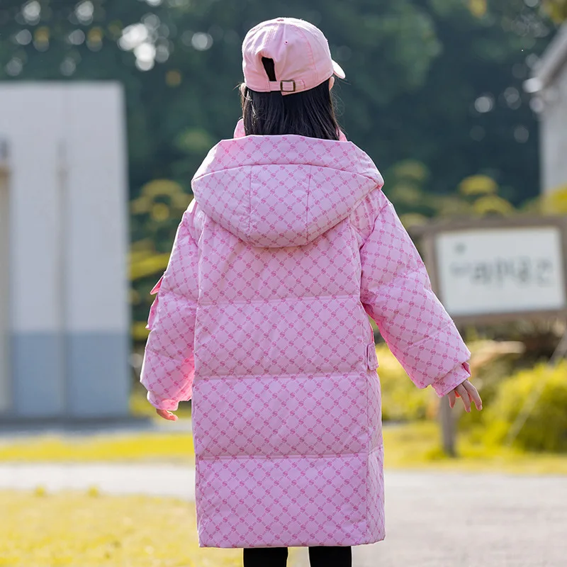 IYEAL Kids Fashion coat for girl Children parka 5-12Years Winter Children's Down Jacket for Girls Thicken Girl Snowsuit Coat