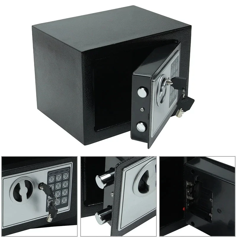 

Мини-сейф Coin Safe 17E, цельностальной, с кодовым замком, для дома и офиса, черный цвет