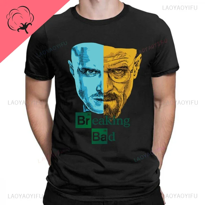 Breaking Bad Heisenberg Los Pollos Hermanos Men Fashion Short-sleev Tee Niksees Male Summer Cotton T-shirt Movie Print Tshirt