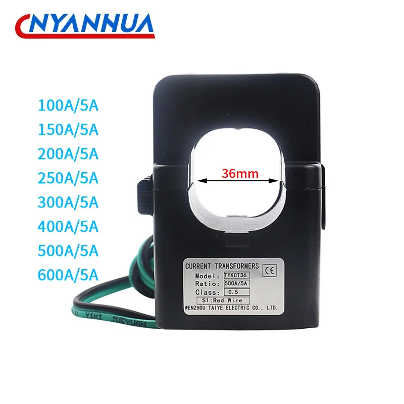 Split Core Current Transformer KCT-36 Current Sensor 100A 200A 250A 300A 400A 500A 600A Mini Current Transformer CTs