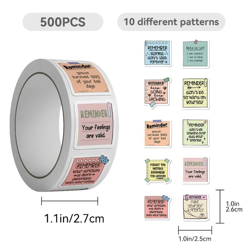 

500PCS Reward Stickers for Teachers Motivational Words Roll School Classroom Incentive Stickers for Children Learning