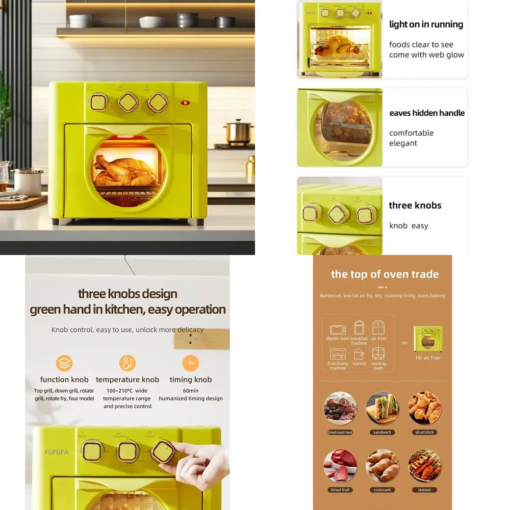 

Household 18l air Fryer Ovens extra Large Capacity Multifunctional Cast Iron Deep air Fryer and Oven in One