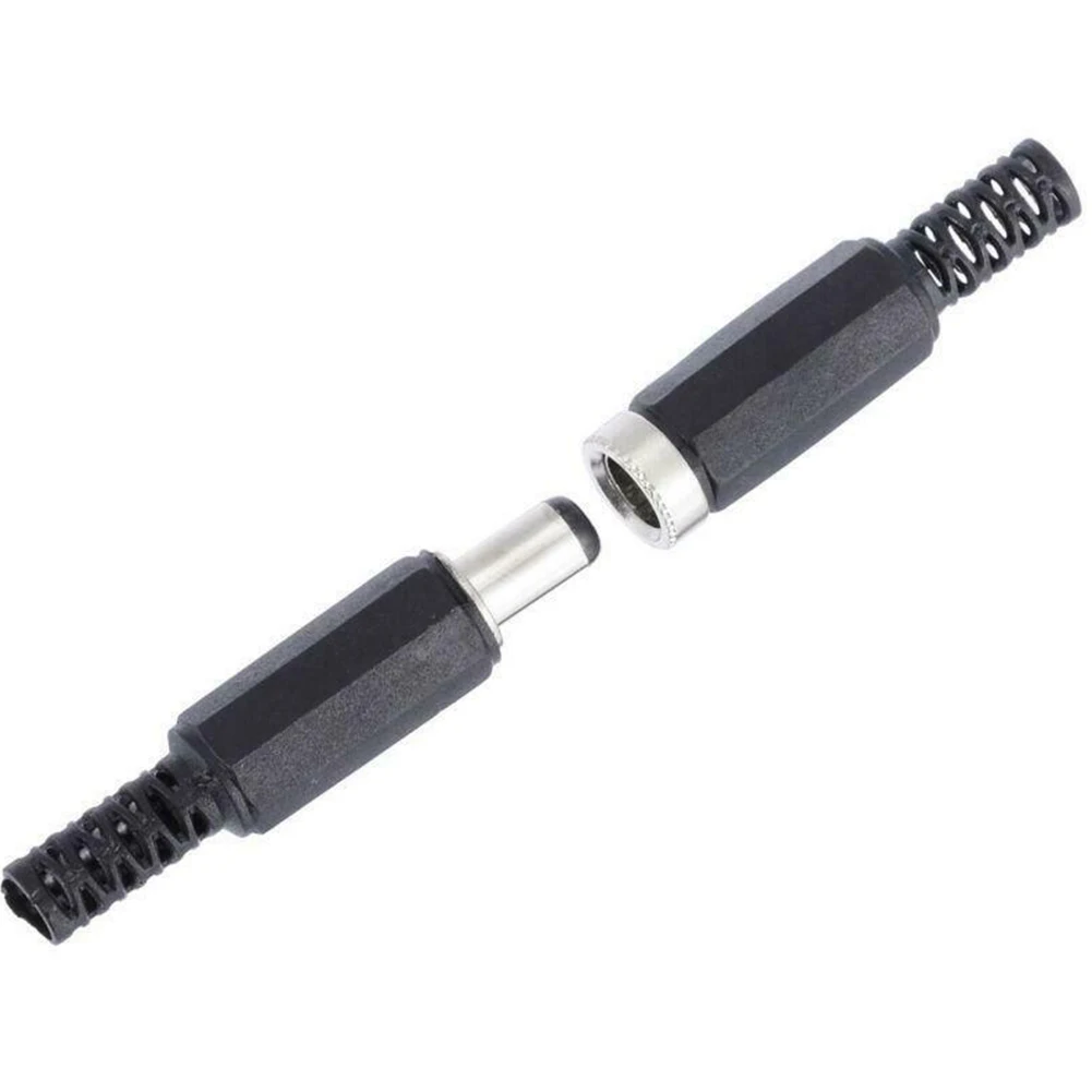 คุณภาพสูง DC Power Plug Connectors 5 คู่ชายและหญิง 21 มม.x 55 มม.บัดกรีการสิ้นสุดการบีบอัดความเครียดบรรเทา