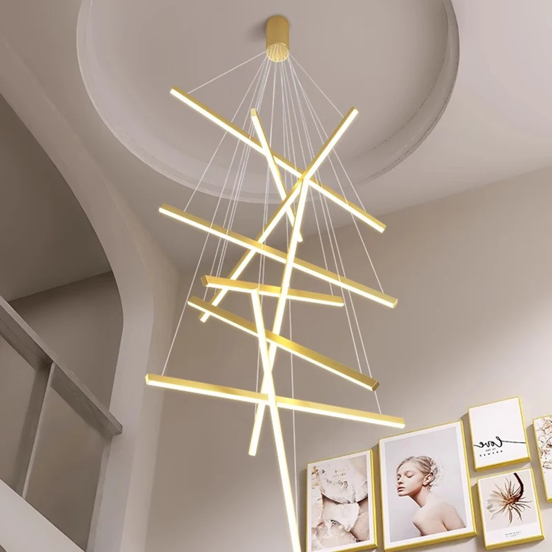 Imagem -02 - Modern Nordic Stair Chandelier Lâmpadas de Teto Simples Lustres Led Suspensos para Sala de Estar Luz Interior