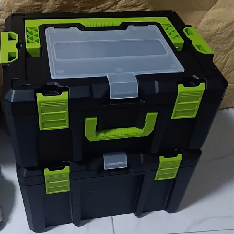 Stackable Toolbox Multi-functional Combination Case Portable Household Electric Tools Storage Boxes Hardware Tools Organizer
