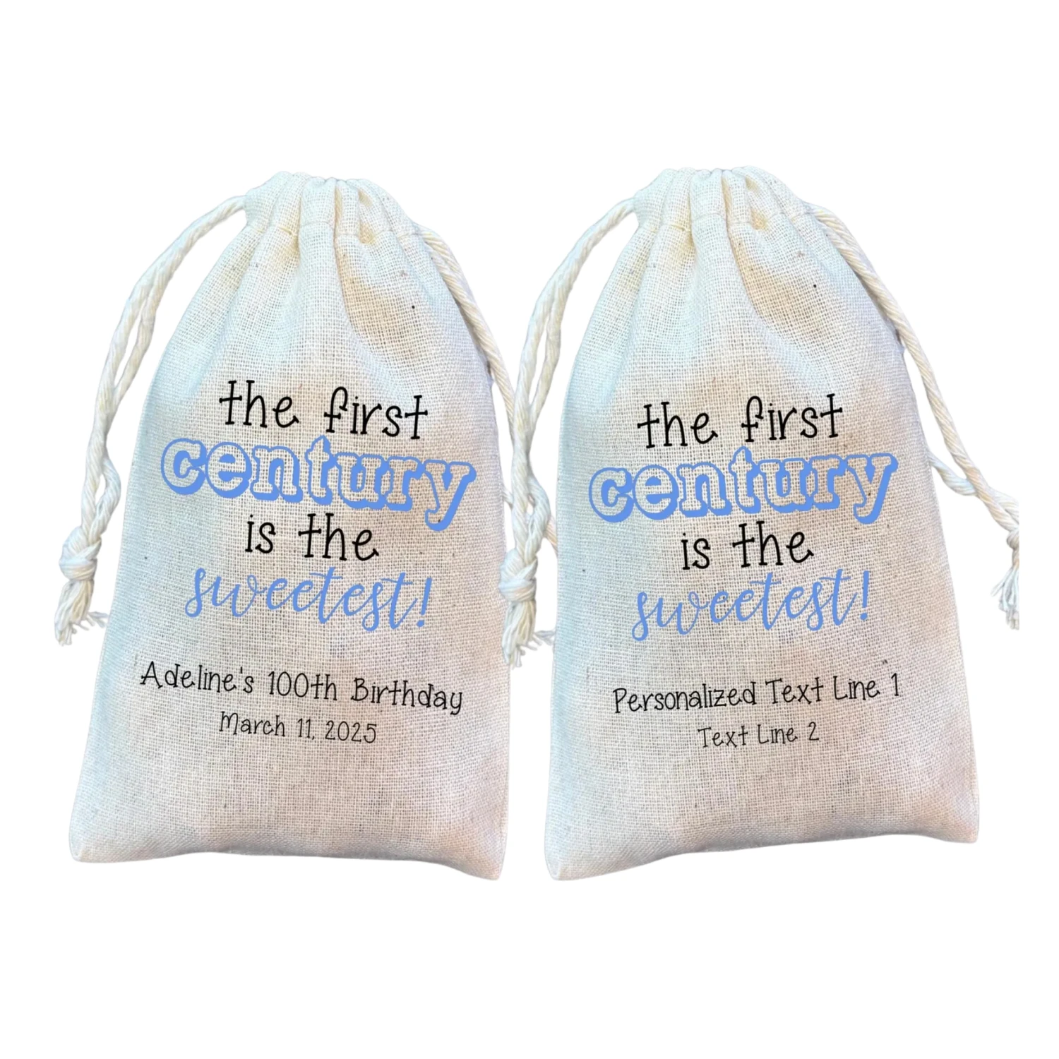 

Изготовленный на заказ сумка для подарков на 100-летие, 20/30/50 шт., первый век - сладкий