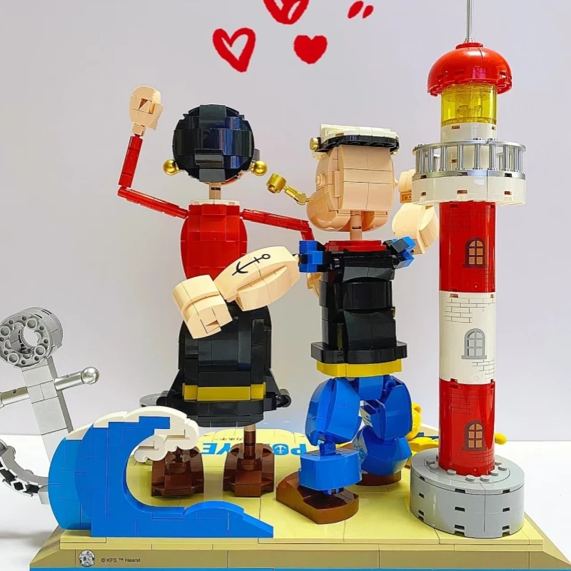 Pantasy Building Blocks Popeye The Sailor Olivia Popeye Small Particles Large Assembly Toy Model Ornaments Collection Gift