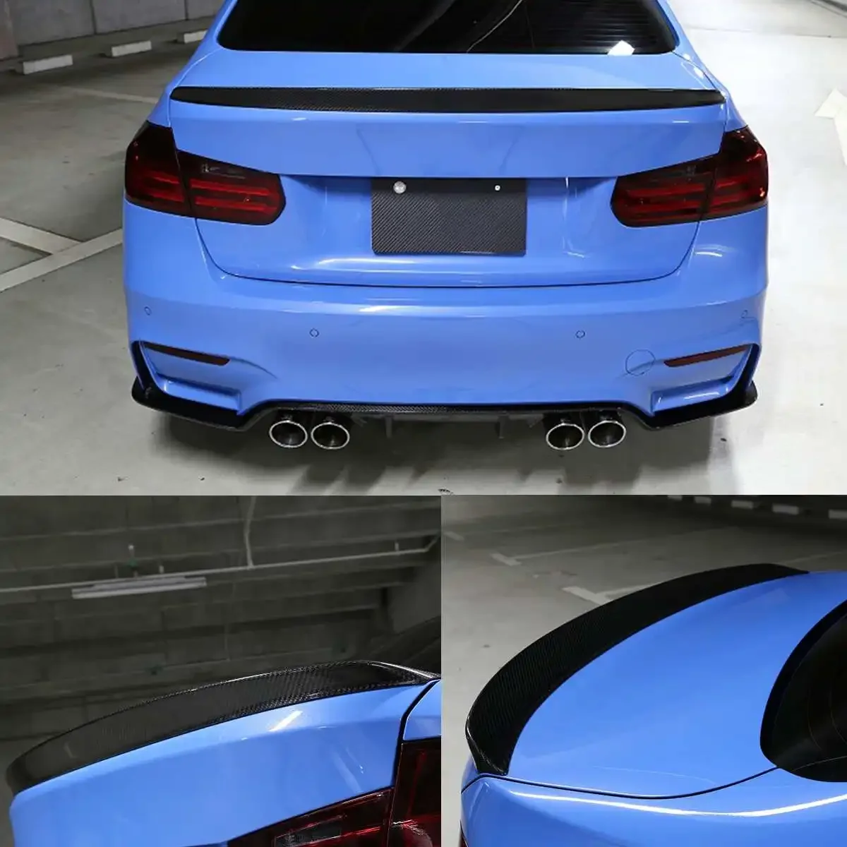 3D Style Full Real Carbon Fiber Rear Trunk Spoiler Wing Fits For BMW F30 F80 2012 2013 2014 2015 2016 2017 2018 Auto Part