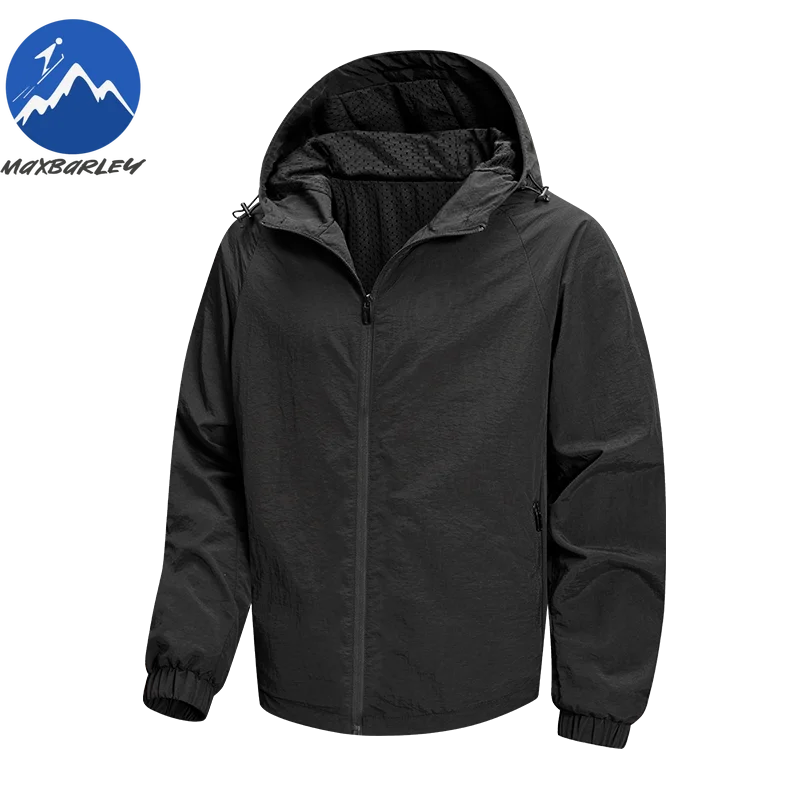 Maxbarley Urban Outdoor Jacket Men Fashion Casual Hooded Waterproof Windbreaker 2025 New Autumn Hiking Adventure Rainproof Coat