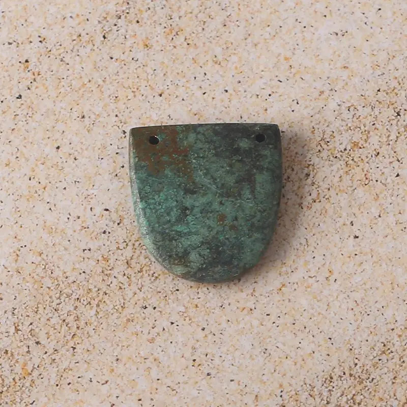 

Chrysocolla Semi-Circular Gem Component with Dual Holes for Artisanal Jewelry Crafting 21x19x4mm-2.7g