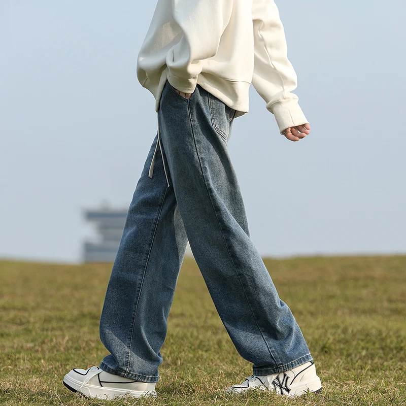 Autumn and Winter New Trendy Jeans High end Fashion Casual Comfortable Simple and Handsome Outdoor Essential Jeans For Man