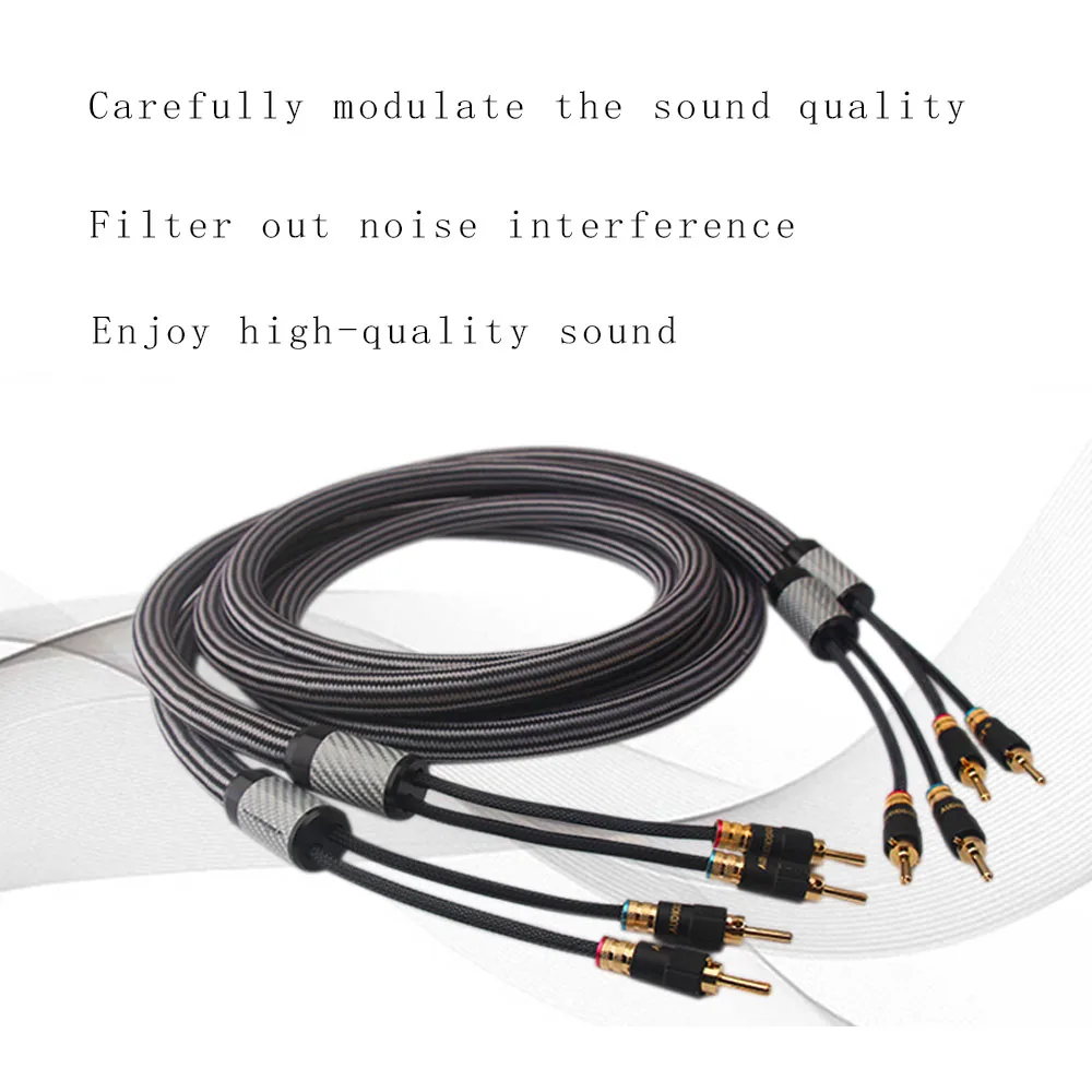 

Hifi speaker cable OCC speaker wire 4 to 4 banana plug high-end amplifier speaker cable surround wire