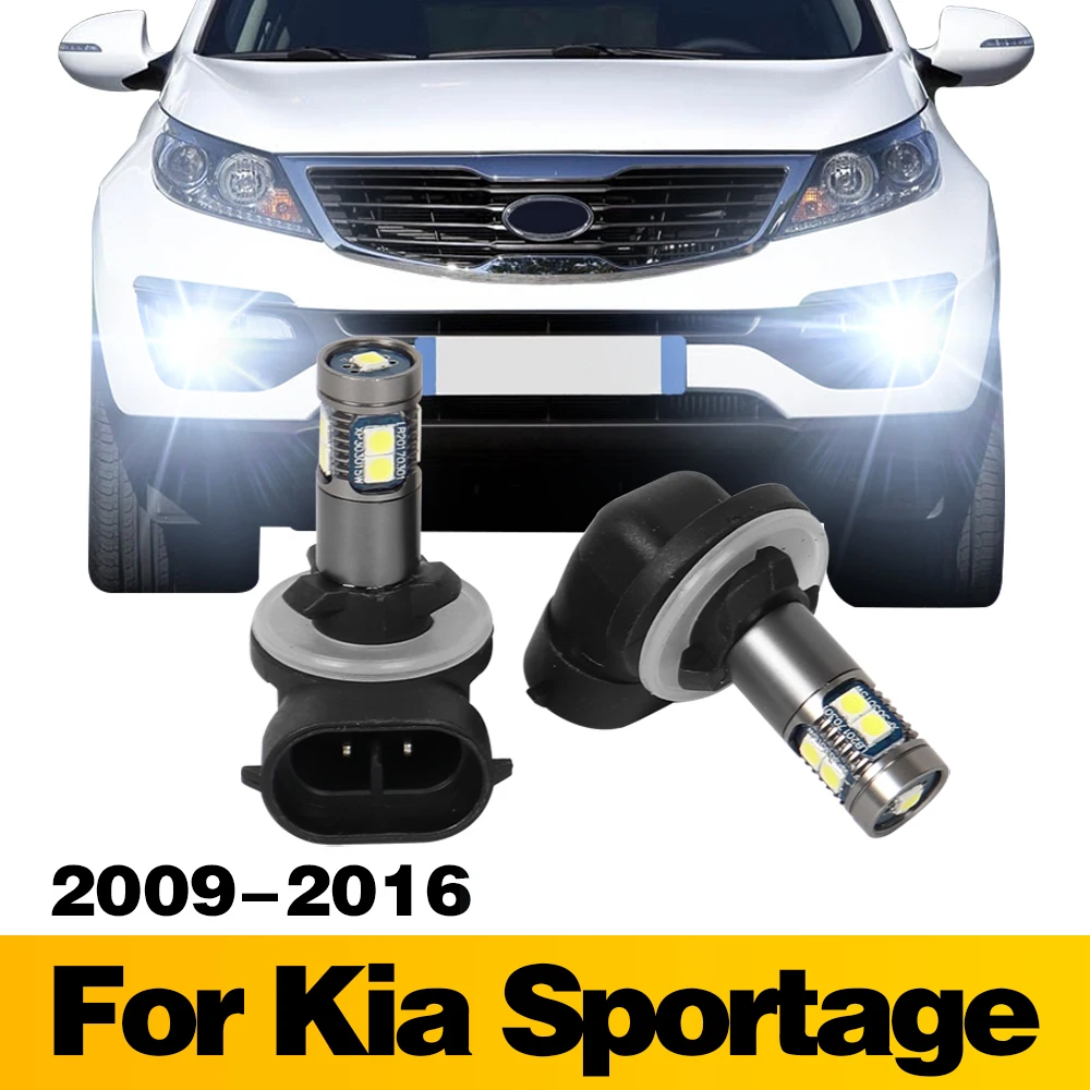 2Pcs LED Lamp Car Front Fog Light Accessories For Kia Sportage 2009 2010 2011 2012 2013 2014 2015 2016