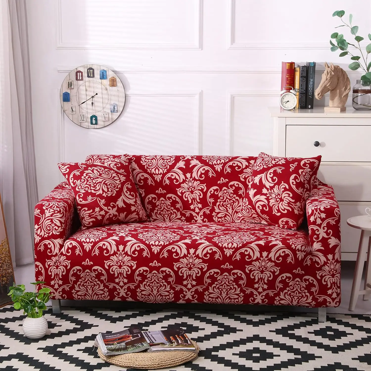 

Printed Couch Cover Stretch Sofa Covers Patterned Loveseat Slipcovers For 2 Seater Cushion Couch Love Seat Set (Xlk, 2