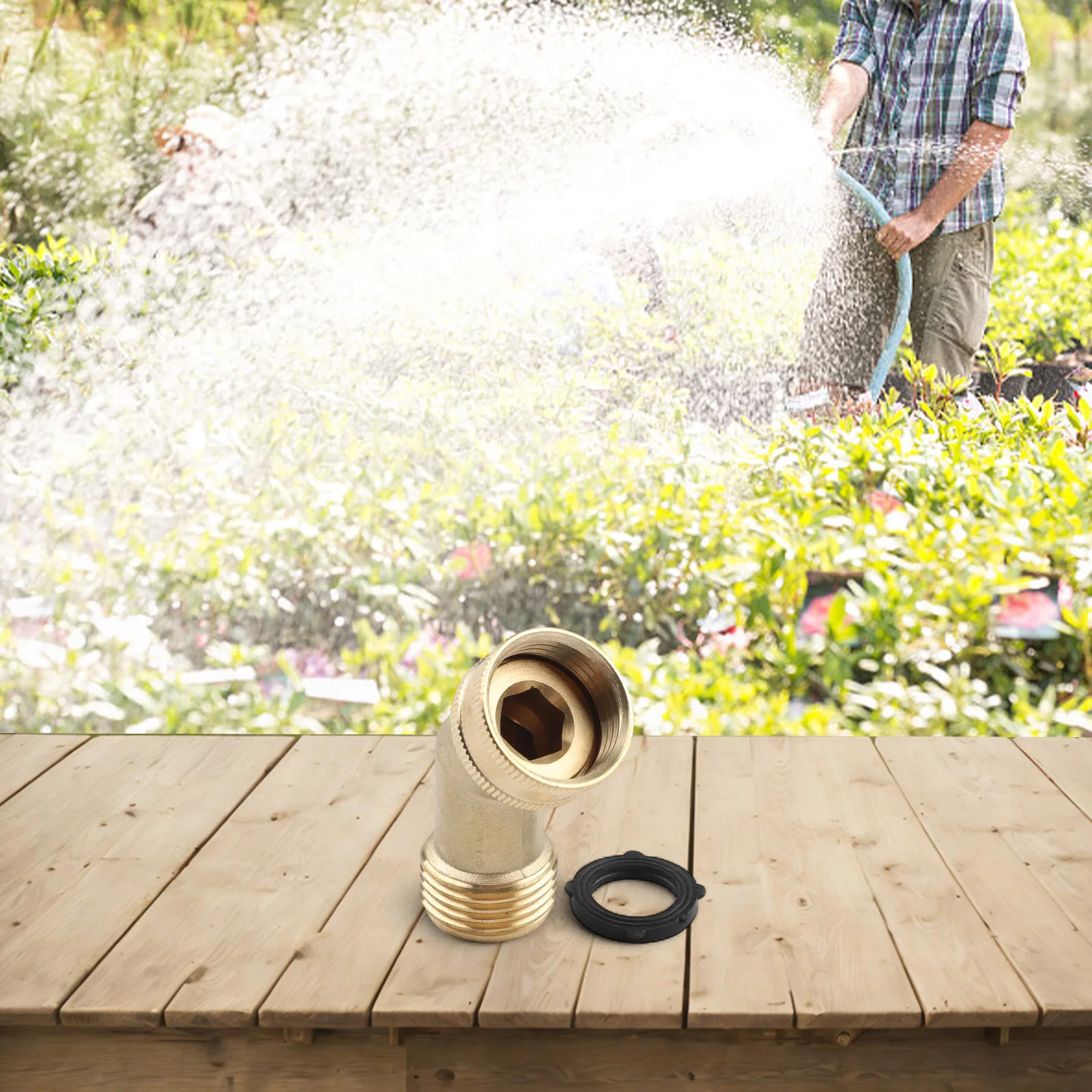 Garden Watering 45 Degree Hose Connector 45 Degree Hose Connector Easy Installation Outdoor Use Pressure Relief Design