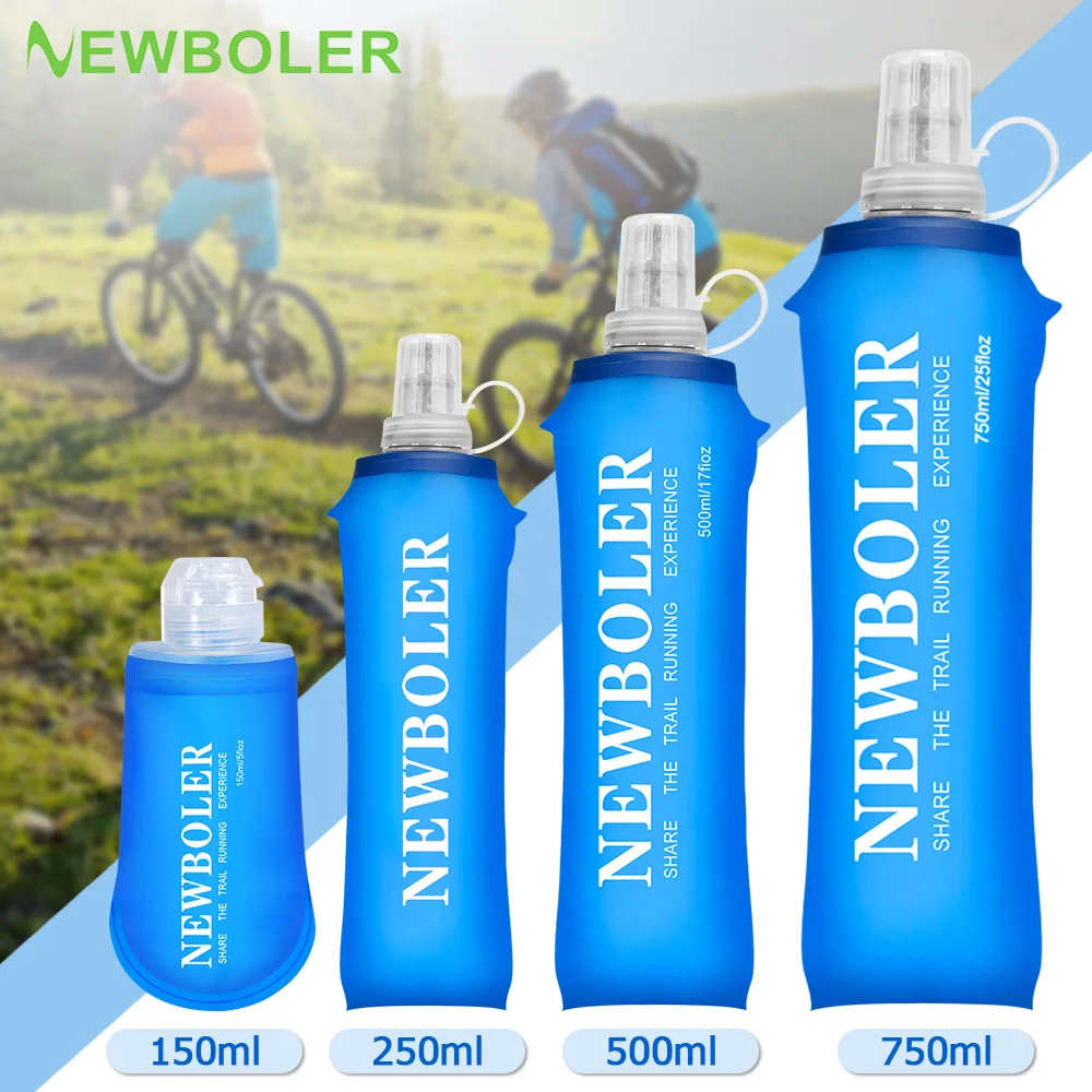 150ml/250ml/500ml Outdoor składana silikonowa butelka na wodę o rozmiarze ugryzienia bieganie Camping piesze wycieczki podróże wygodna butelka na wodę