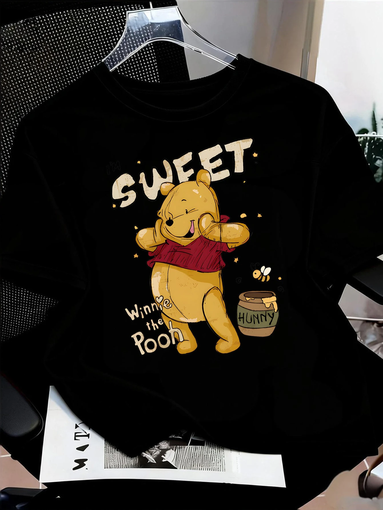 2026 Fashion New Style Winnie The Pooh Pure Cotton Short-sleeve, Men's/women's Daily Casual Soft High-quality Plus-size T-shirt
