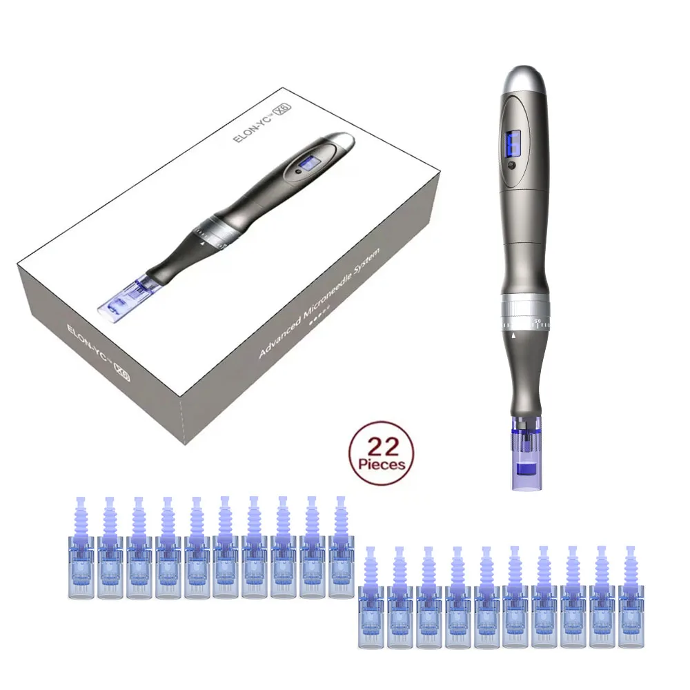 Dermapen-pluma inalámbrica para microagujas Ultima X6, dispositivo para el cuidado de la piel, con cartucho de 20 unidades