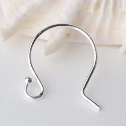 ear hook, solid 925 sterling silver earring wire hooks with ball, sterling silver earring findings components