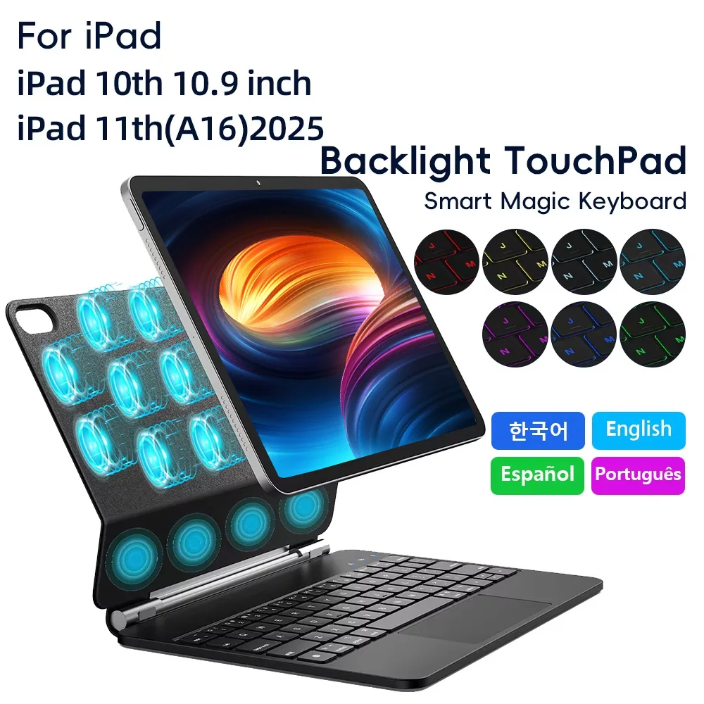 

Magic Keyboard for iPad 10th 10.9 inch Case for iPad 11th 10.9 inch A16 2025 Generation Cover Smart Cover Magic Keyboard