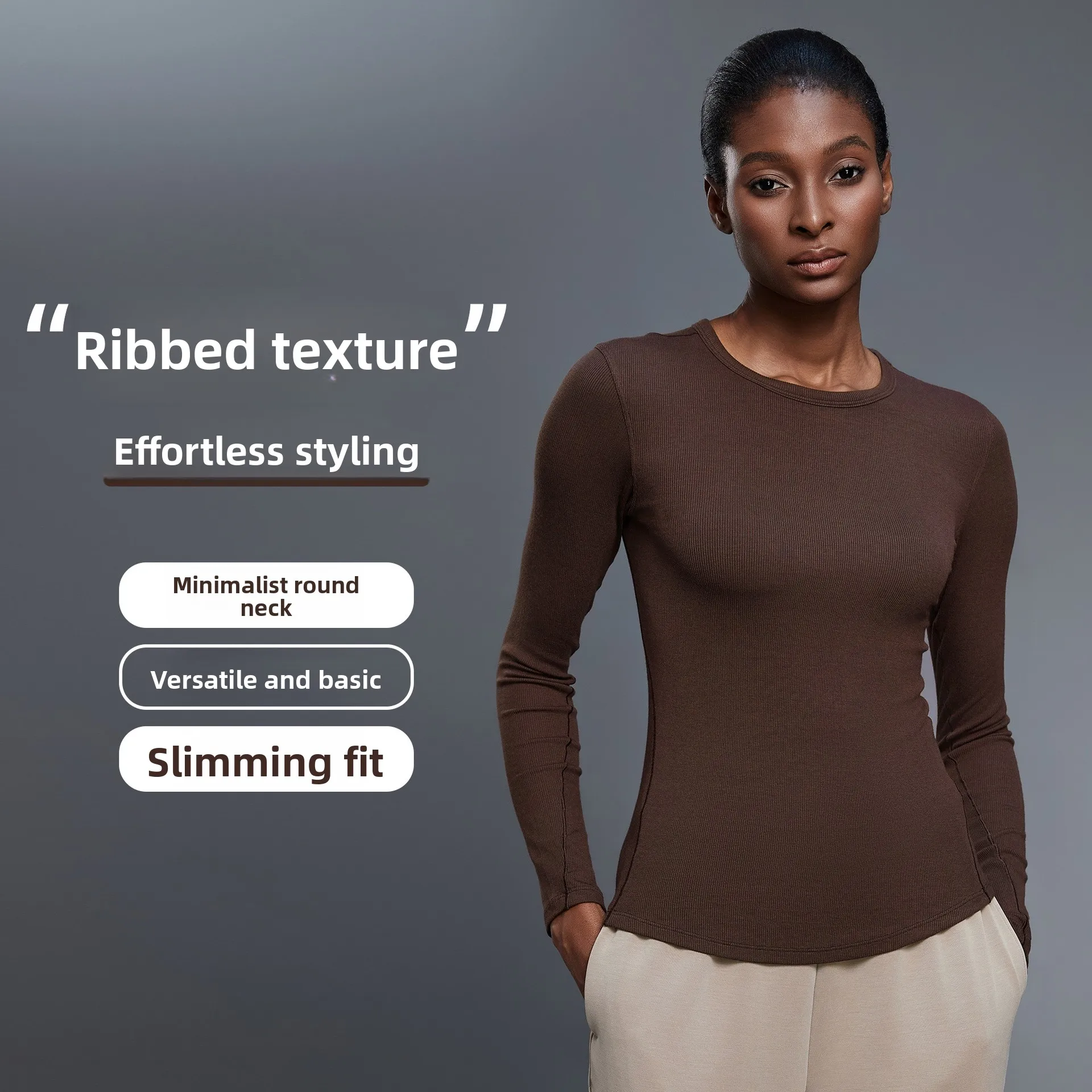 

Modal Fitn Yoga Clothes Long Sve Skin-friendly Breathable Slimming Running Sports T-irt Top Women Autumn Season