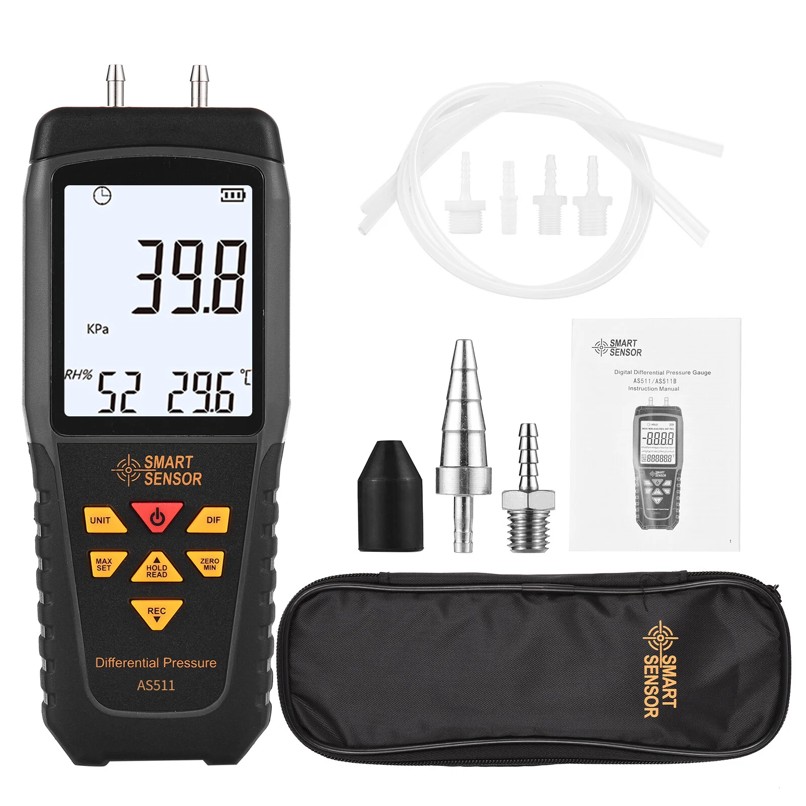 Smart Sensor  Digital Differential Pressure Gauge Manometer AS511