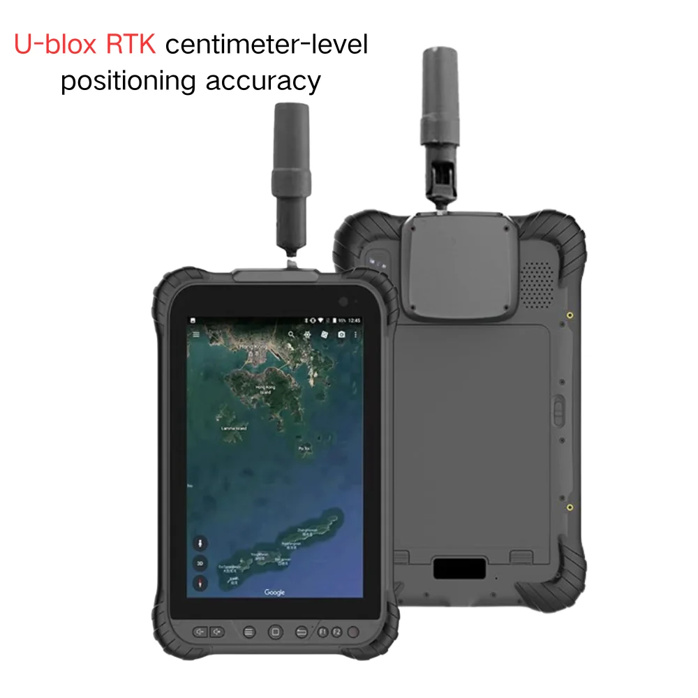 

8-inch Rugged Android 13 Tablet with RTK GPS (Ublox F9P/UM980) IP67 9000mAh QC3.0 5G/WiFi6 GNSS Dual SIM RAM 8G+256GB 700NITS