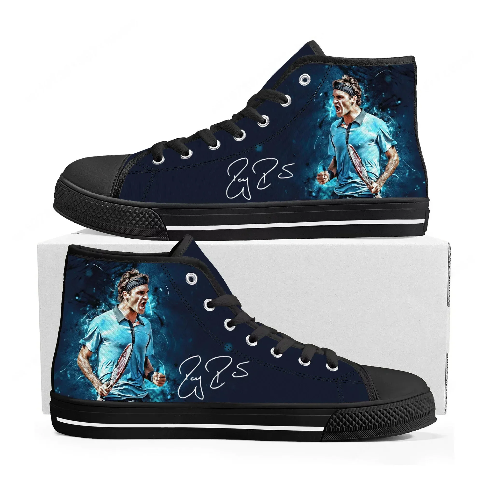

Кроссовки Tennis King Federer High Top для мужчин, женщин и подростков, высококачественные повседневные кроссовки из канваса, обувь на заказ, индивидуальный дизайн