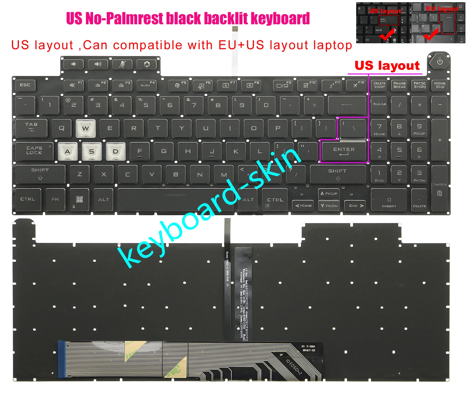 New US Backlit Keyboard For ASUS TUF Gaming F15 A15 F17 A17 FX507 FX507Z FA507 FA507R FX517 FX517Z FX707 FX707Z FA707 FA707R