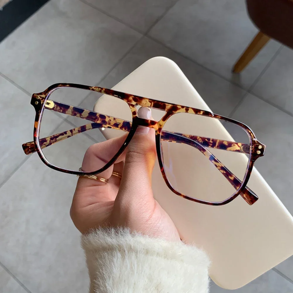 Neue Optische Gläser Rahmen Herrenmode Retro Doppel Strahl Platz Anti Blaues Licht Gläser Blau Licht Blockieren Brillen für männer – Detail 9
