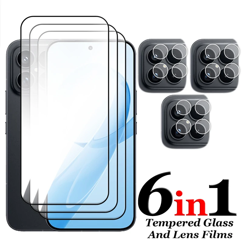 6in1 لـ Redmi K90 Pro Max Glass لـ Redmi K90 الزجاج المقسى 2.5D غطاء كامل واقي للشاشة الغراء لفيلم Redmi K90 Pro Max