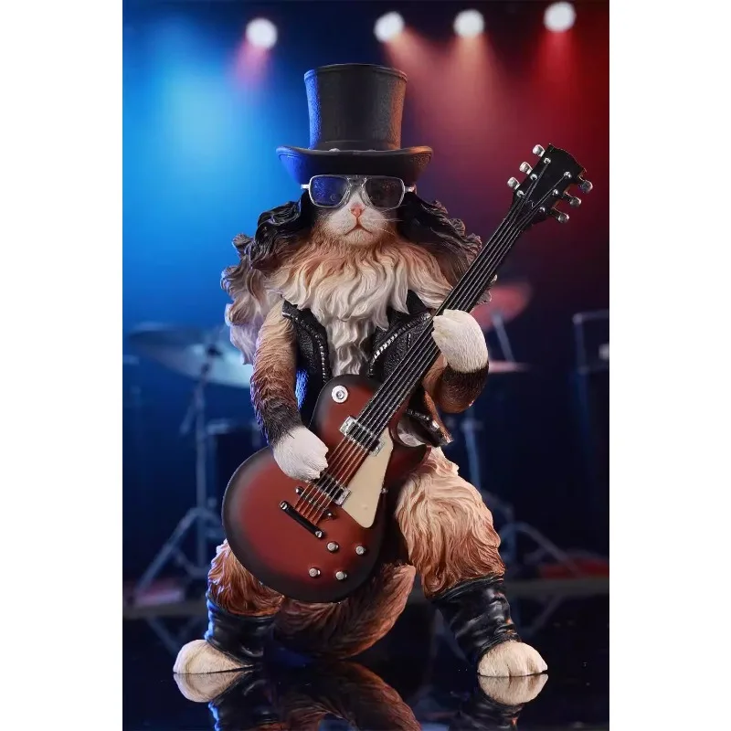 

Presale JXK 1/6 Scale Trendy Toys Cool Cat Guitar Simulation Resin Animal Model for 12" Desktop Decoration Ornaments Gifts