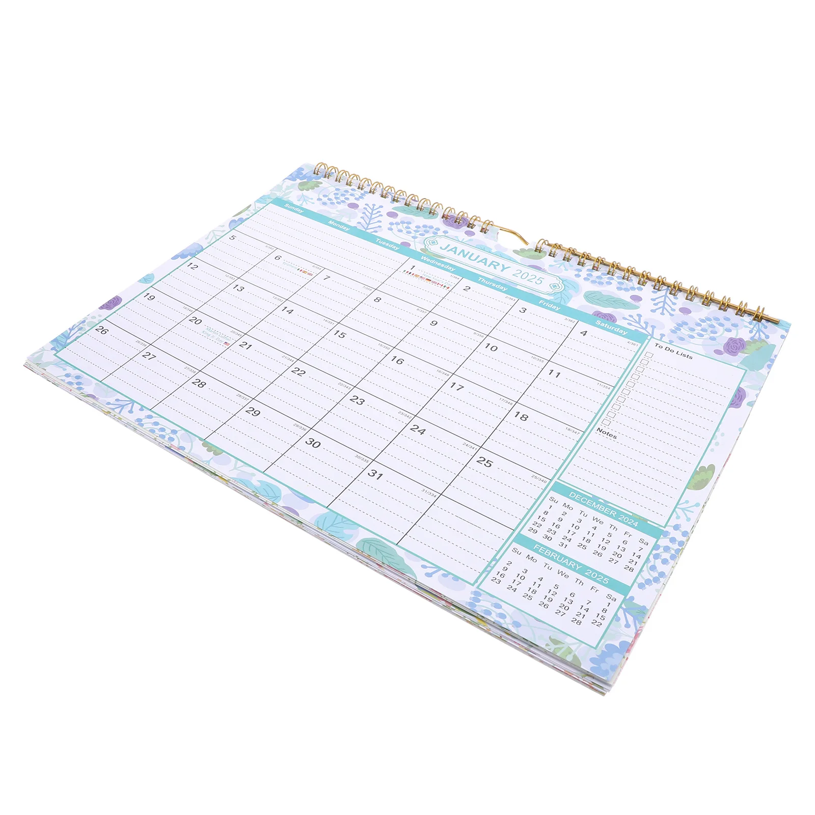

2025 2026 Family Wall Calendar Large Monthly Daily Floral Spiral Hang Decorative Office Holiday Thick Modern Print Date Bound