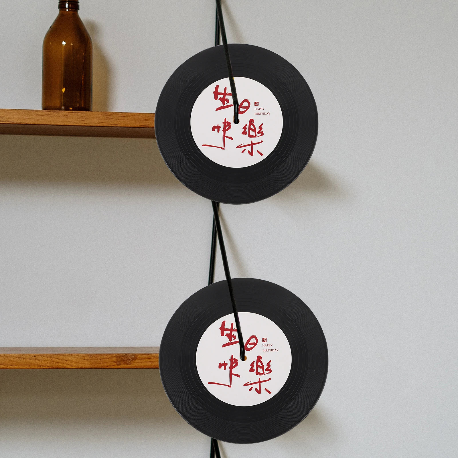 

Retro Vinyl Record Decor 7 Inch Black Disc Red Birthday Happy DIY Wall Art Craft Home Party Gifts Poster
